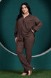Solid Co-ord Set-Brown