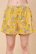 Yellow & White Floral Printed Shorts