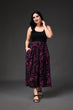 Black & Purple Leaf Printed Dress