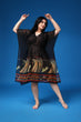 Black Printed Border Kaftan