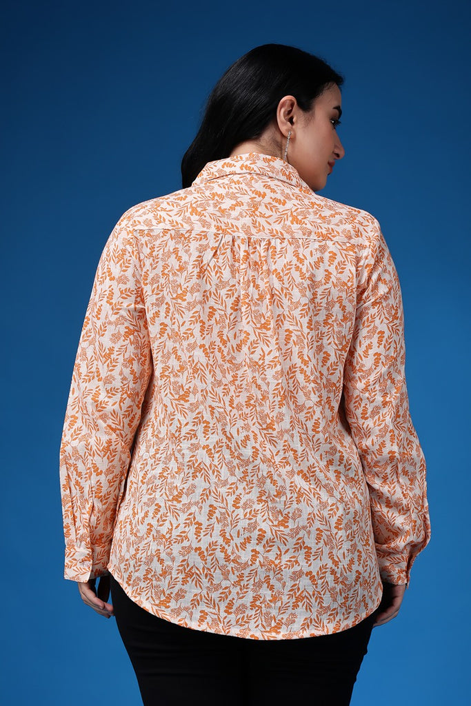 Model wearing Cotton Voil Shirts with Pattern type: Floral-5