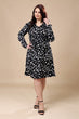 Black Geometric Dress with Belt