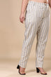 Off White & Blue Striped Pants