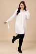 White Solid Shirt Dress