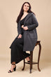 Grey Solid Double Breatsed Coat