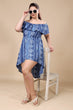 Blue Ethnic Printed High Low Dress