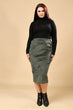 Solid Winter Skirt with Back Slit