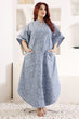 Blue Geometric Printed Kaftan Dress