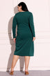 Deep Emerald Green Solid Front Knot Dress