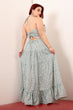 Green Leaves Halter Neck Dress