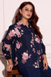 Blue & Red Floral Printed Shirt