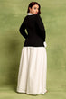 Black & White Solid Color Blocked Maxi Dress