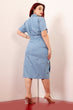 Blue Denim Front Knot Tie Dress