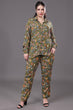 Olive Green Floral Printed Co-ord Set