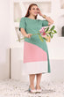 Color-blocked Solid Dress
