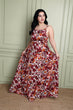 White & Red Floral Printed Dress