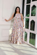 White Floral Multicolored Maxi Dress