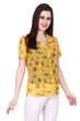 Yellow Floral Printed Woven Shirt