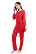 Anchor All Over Printed Night Suit Set with Long Sleeves-Red