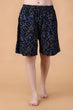 Black & Blue Small Floral Printed Shorts