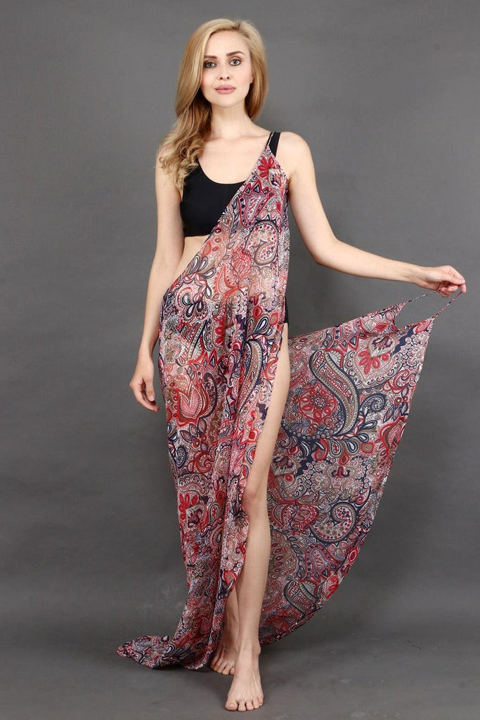 Model wearing Polyster Georgette Maxi Dress with Pattern type: Floral-1