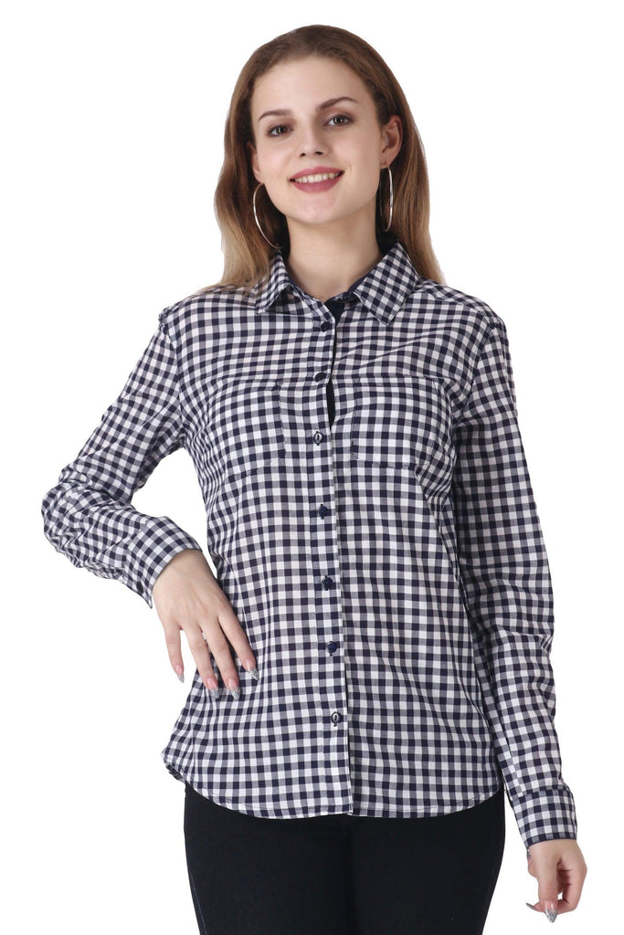 Model wearing Cotton Shirt with Pattern type: Checked-1