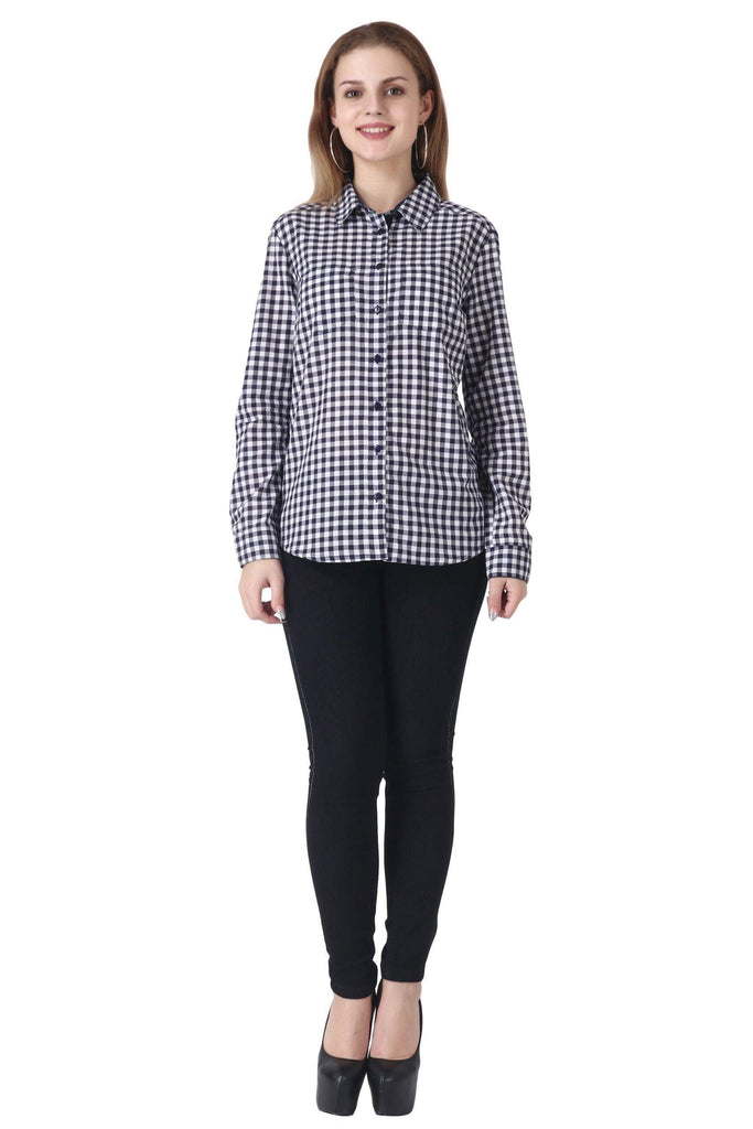 Model wearing Cotton Shirt with Pattern type: Checked-5