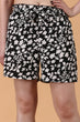 Black & White Floral Printed Shorts with Belt