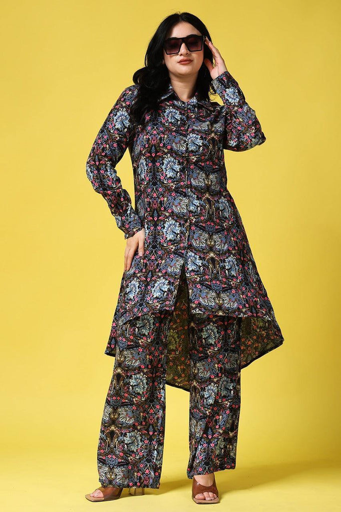 Model wearing Rayon Co-ord Set with Pattern type: Floral-7