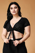 Black Solid Cutwork Shrug