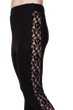 Black Solid Leggings with Side Mesh