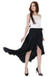 Black Solid Wrap Around Asymmetric Skirt