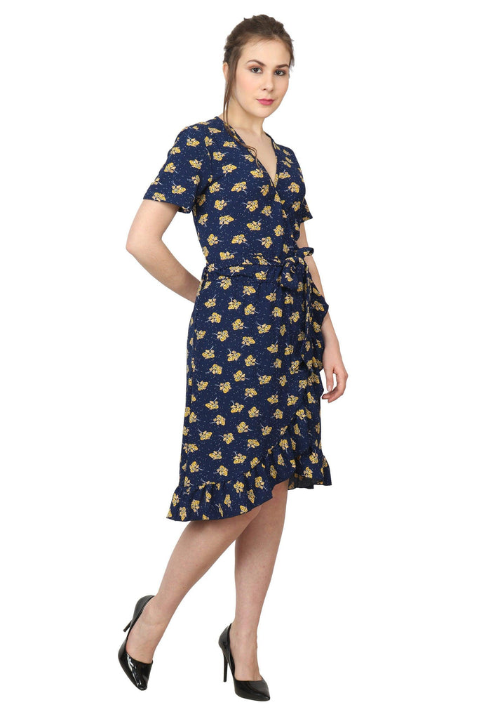 Model wearing Bubble Moss Midi Dress with Pattern type: Floral-2