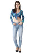 Blue Leaf Printed Shrug