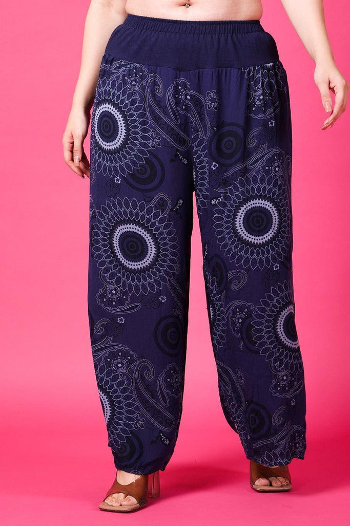 Model wearing Rayon Harem Pants with Pattern type: Oval-2