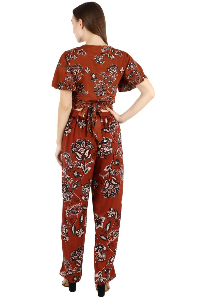 Model wearing Poly Crepe Co-ord Set with Pattern type: Floral-6