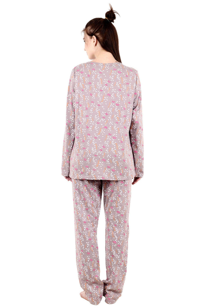 Model wearing Cotton Night Suit Set with Pattern type: Butterfly-4