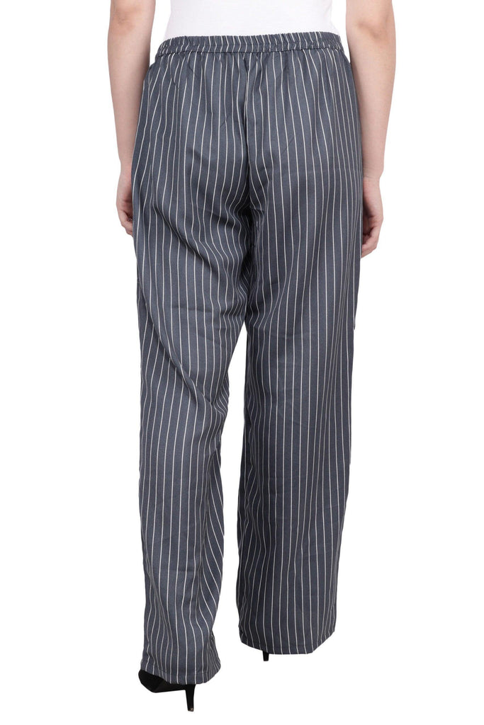 Model wearing Poly Crepe Pant with Pattern type: Striped-6