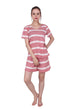 Horizontal Striped Night Suit Set-Red & White