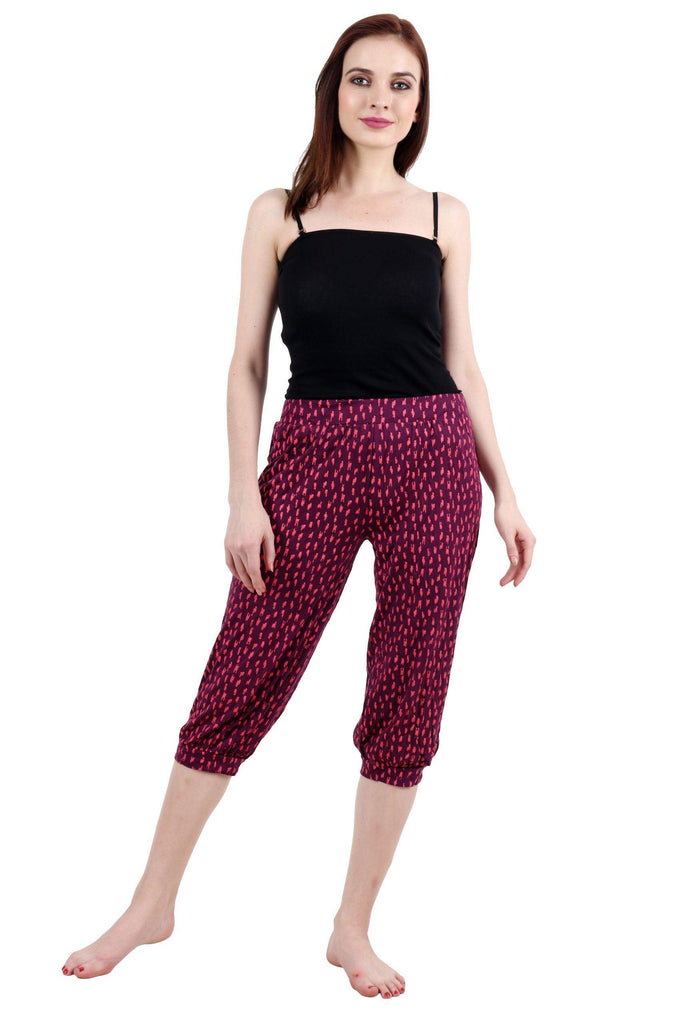 Model wearing Viscose Lycra Pyjamas with Pattern type: Graphic-2