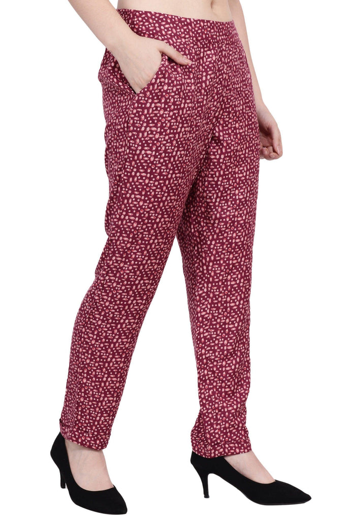 Model wearing Viscose Pant with Pattern type: Pebble-1