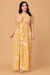 Mustard Floral Printed Maxi Dress