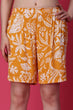 Mustard Floral Printed Shorts