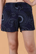 Navy Blue Oval Printed Shorts