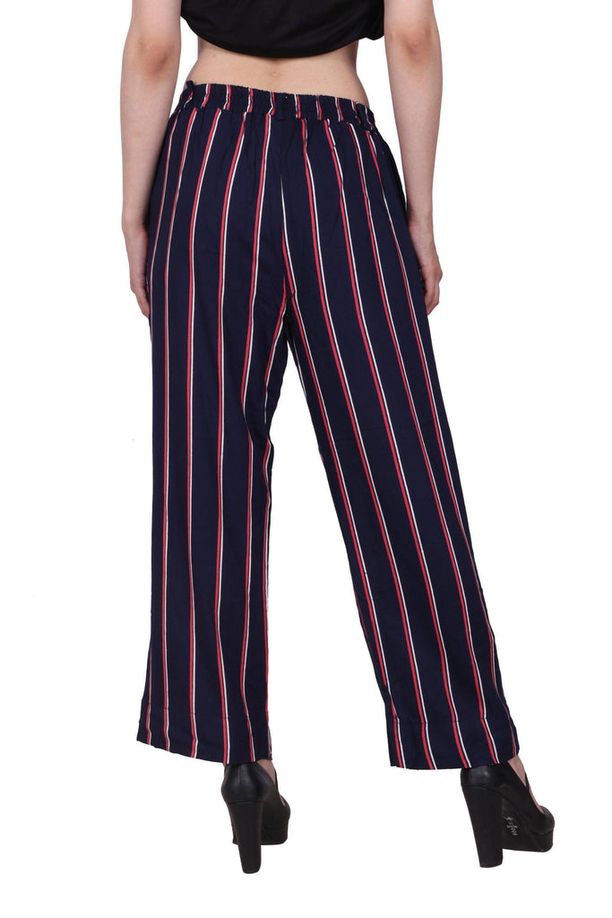 Model wearing Rayon Pant with Pattern type: Striped-3