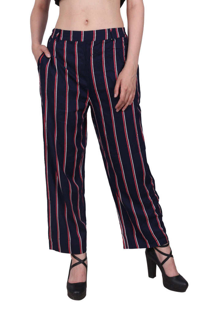 Model wearing Rayon Pant with Pattern type: Striped-6