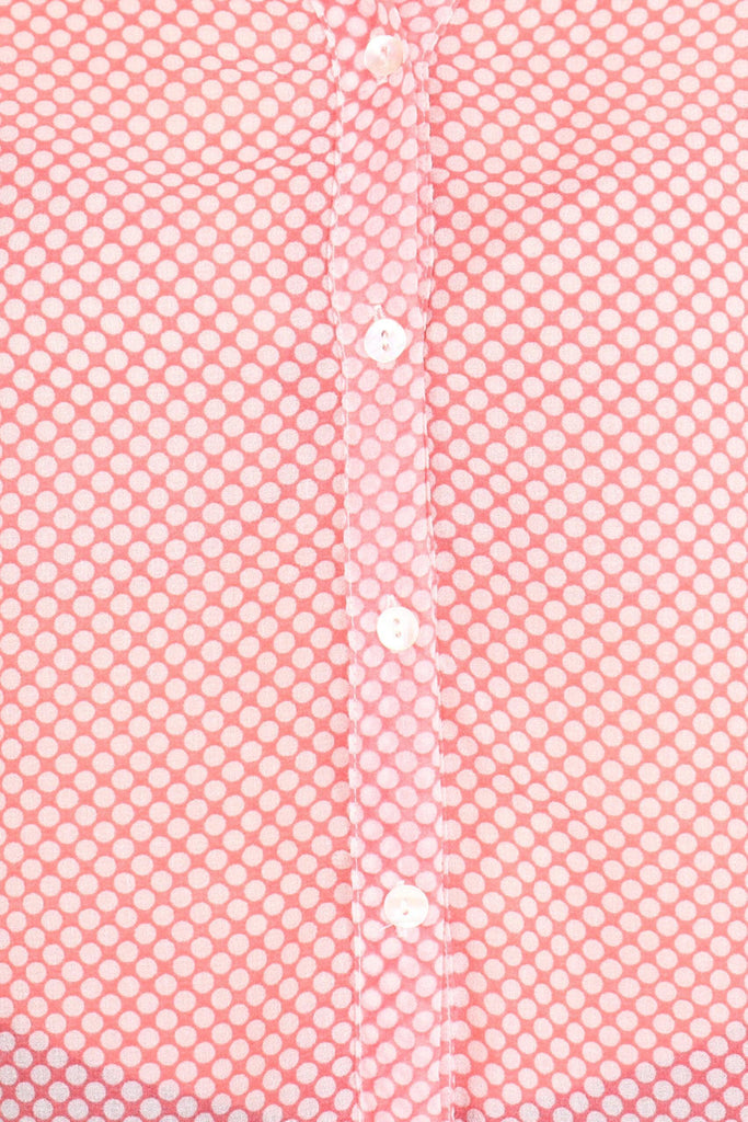 Model wearing Polyster Chiffon Shirt with Pattern type: Polka Dots-4