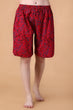 Red Leaves Printed Shorts