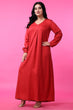 Red Solid Maxi Dress