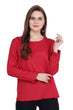 Red Solid Woven Top